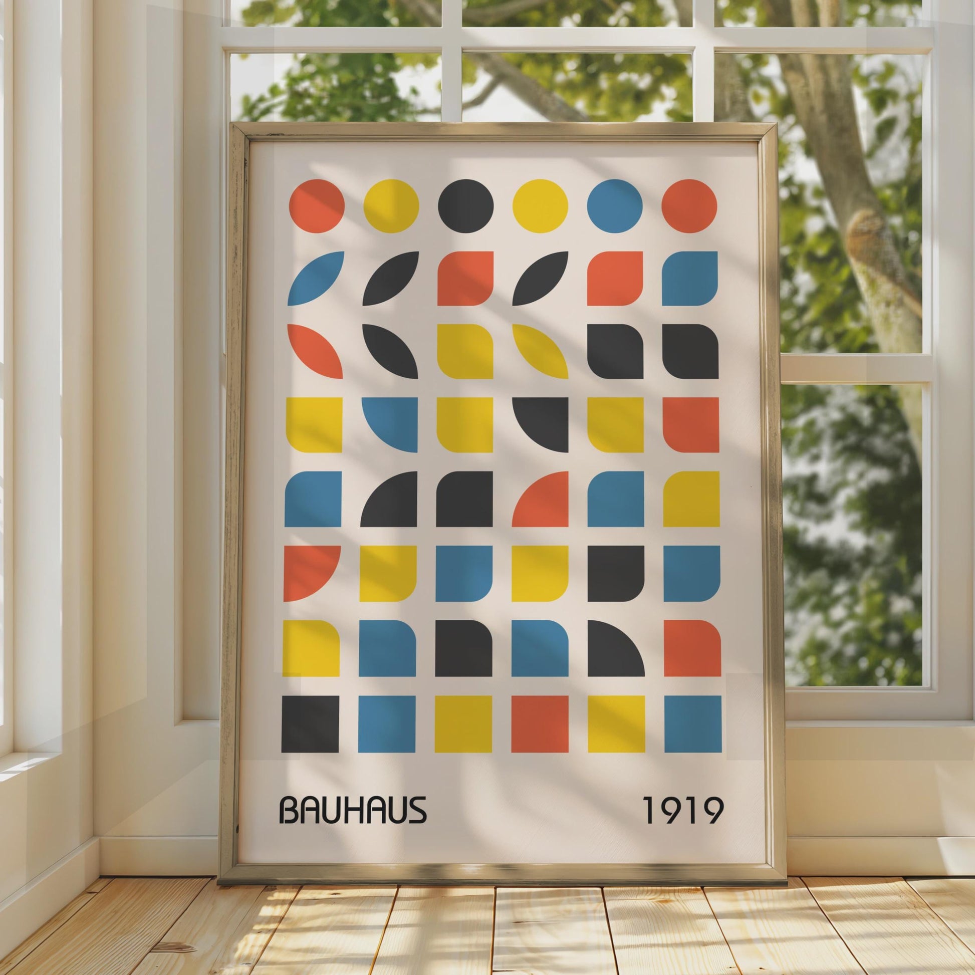 Bauhaus Poster, Abstract Geometric Wall Art, Colourful Print, 1919 Design, Modern Home Decor wall art print
