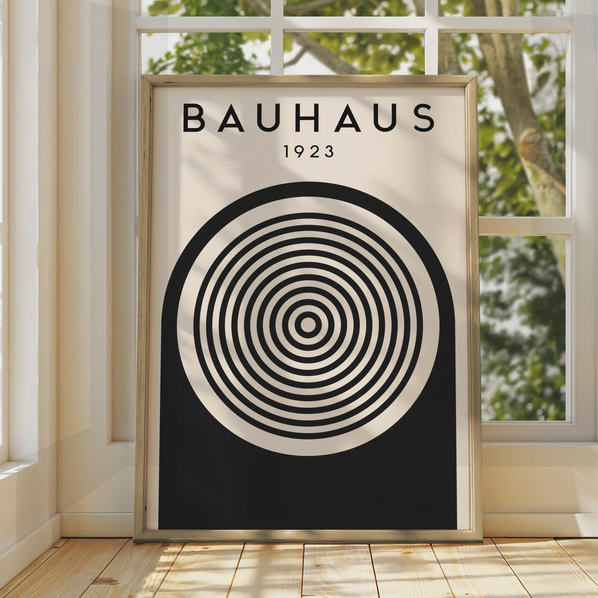 Bauhaus Inspired Poster, 1923 Geometric Wall Art, Minimalist Design Print, Black and White Home wall art print