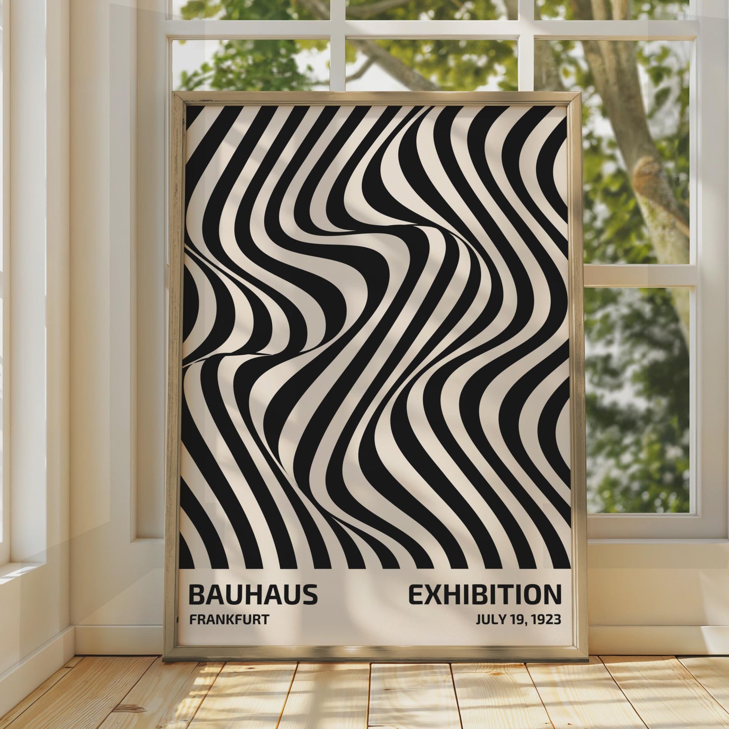 Bauhaus Exhibition Poster, Abstract Black and White Wall Art, 1923 Frankfurt Design Print wall art print