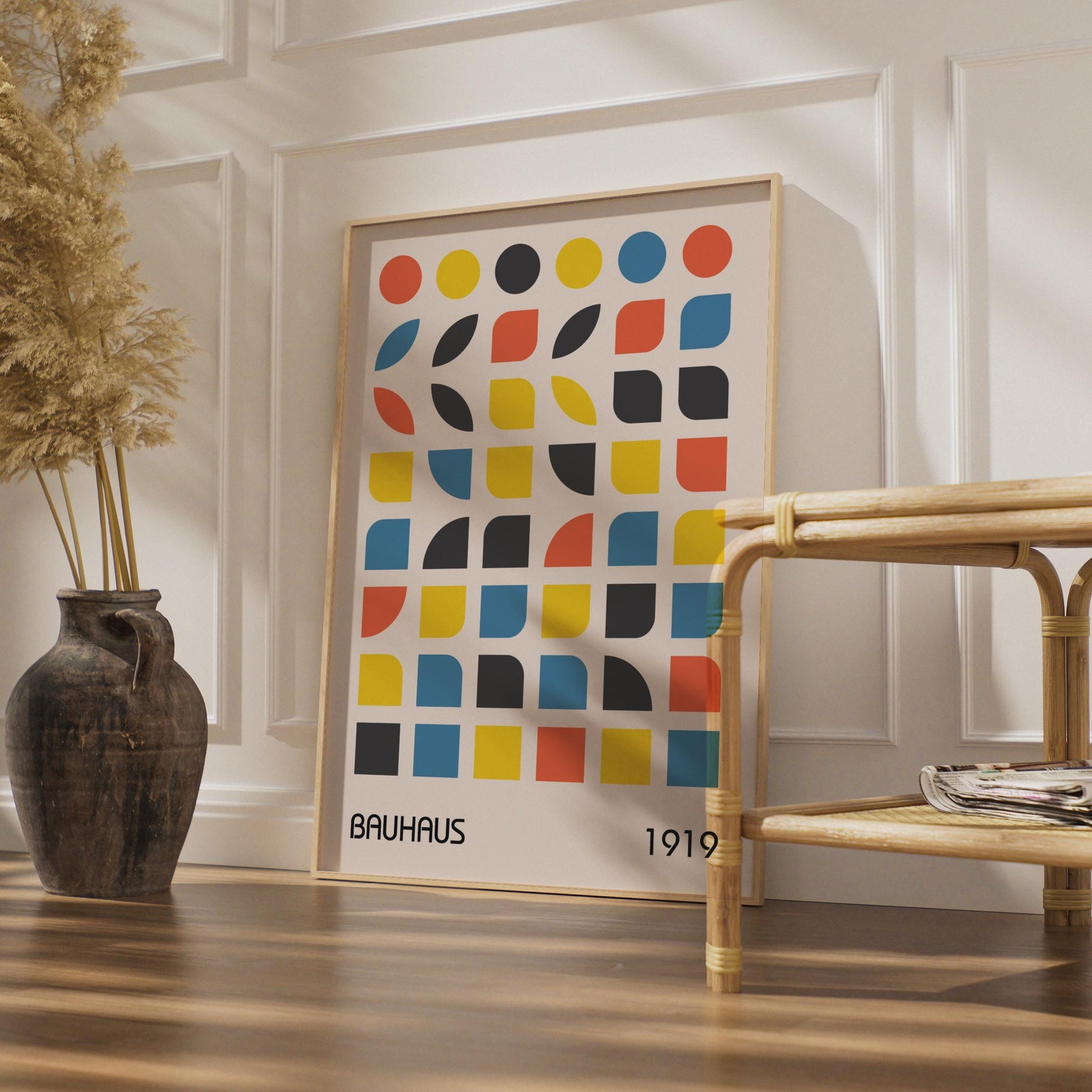 Bauhaus Poster, Abstract Geometric Wall Art, Colourful Print, 1919 Design, Modern Home Decor wall art print