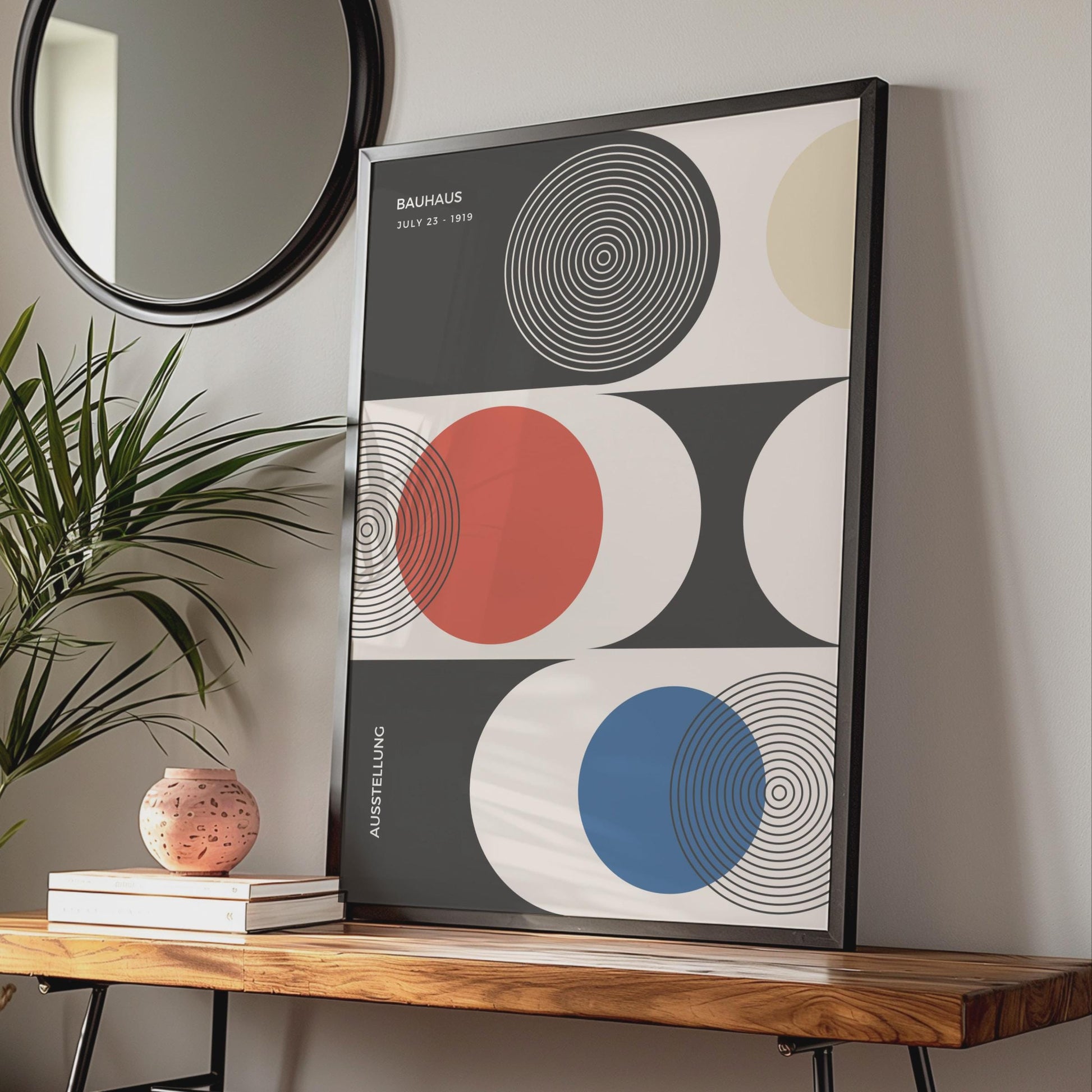 Bauhaus Art Print, Circle Patterns, Minimalist Poster, Modern Decor wall art print