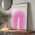 Bauhaus Exhibition 1923 Poster, Minimalist Wall Art, Pink Arches Design, Modern Home Decor wall art print