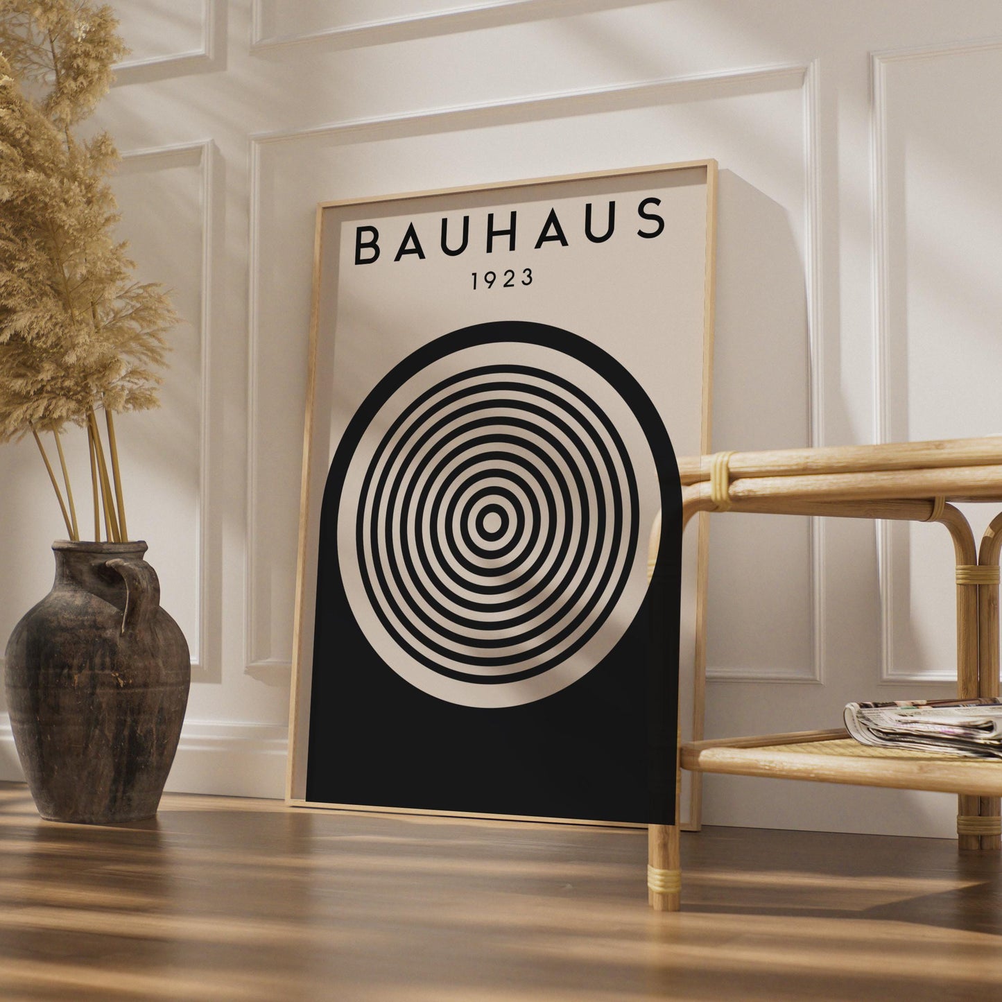 Bauhaus Inspired Poster, 1923 Geometric Wall Art, Minimalist Design Print, Black and White Home wall art print