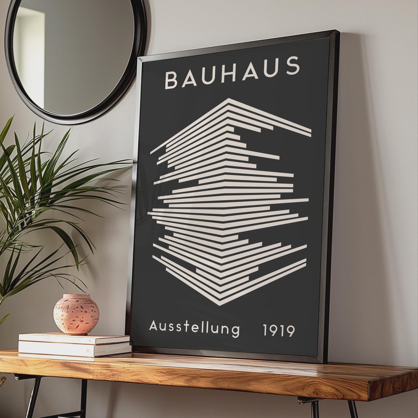 Bauhaus Print, 1919 Exhibition Poster, Minimalist Wall Art, Geometric Lines, Modern Decor wall art print