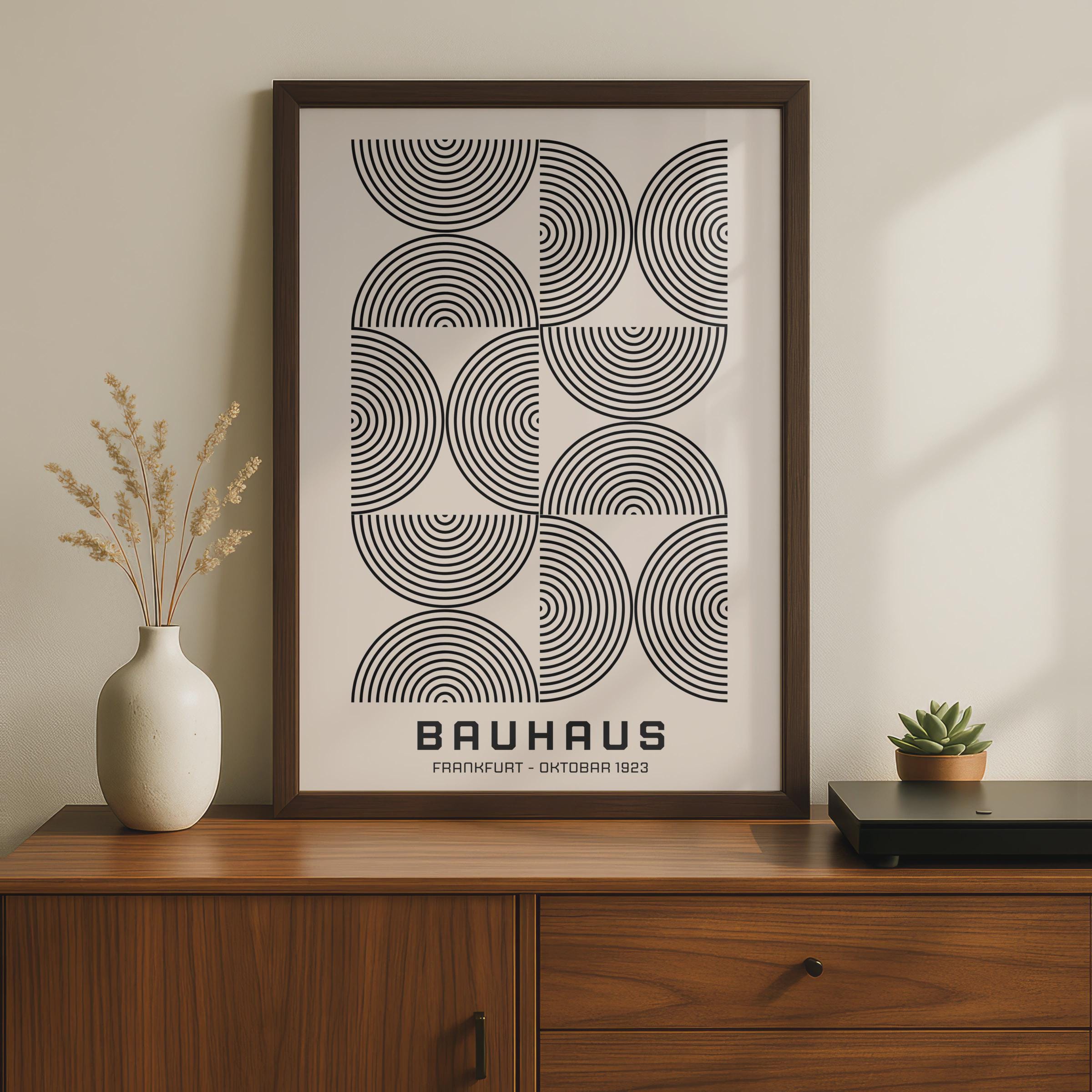 Bauhaus Print, Minimalist Wall Art, Geometric Poster, Black and White Decor, Modern Art 1923 wall art print