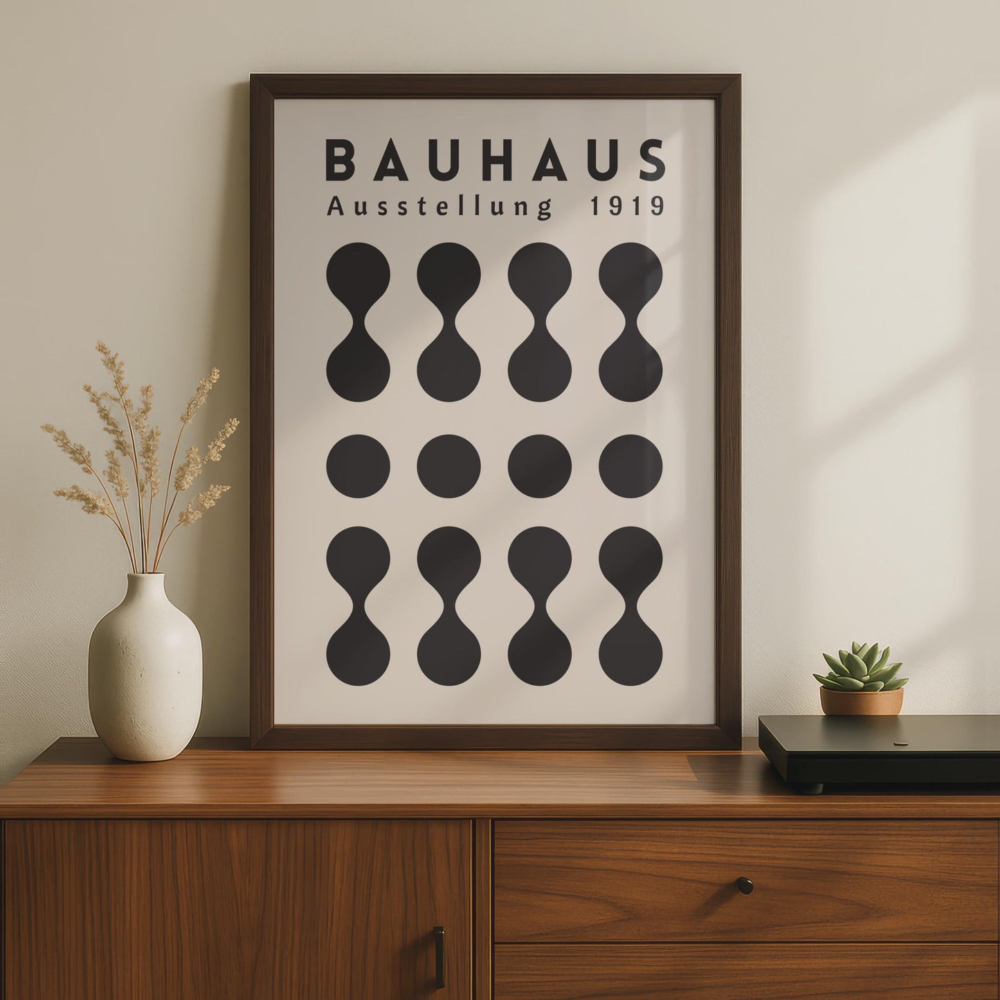 Bauhaus Ausstellung 1919 Art Print, Minimalist Wall Art, Geometric Black and White Poster wall art print