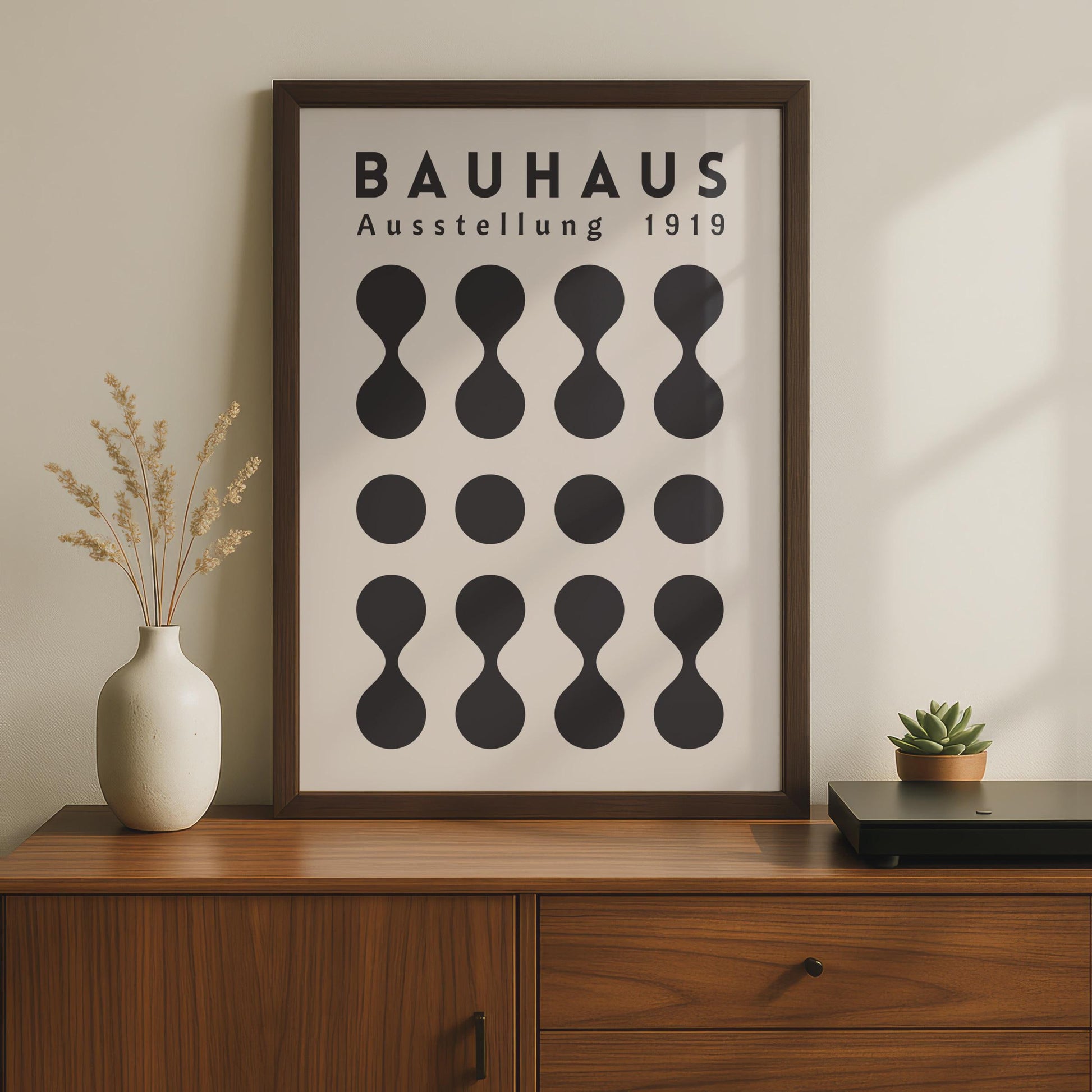 Bauhaus Ausstellung 1919 Art Print, Minimalist Wall Art, Geometric Black and White Poster wall art print
