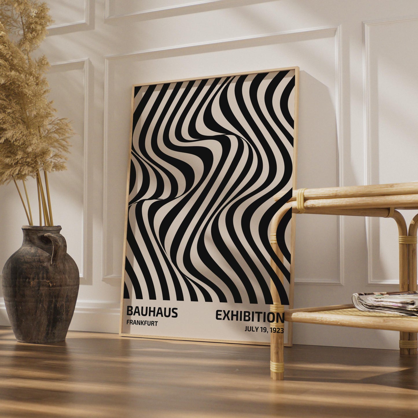 Bauhaus Exhibition Poster, Abstract Black and White Wall Art, 1923 Frankfurt Design Print wall art print