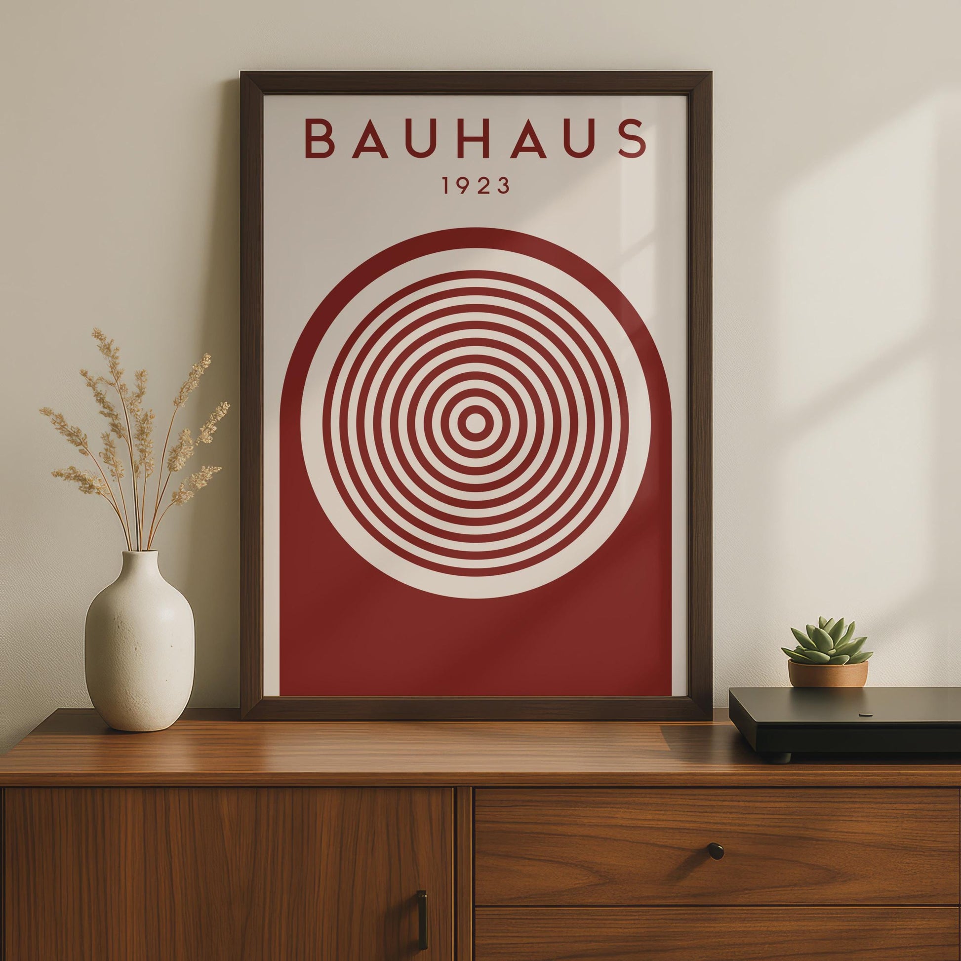 Bauhaus 1923 Art Print, Minimalist Graphic Poster, Modern Circles Wall Art for Home Decor wall art print