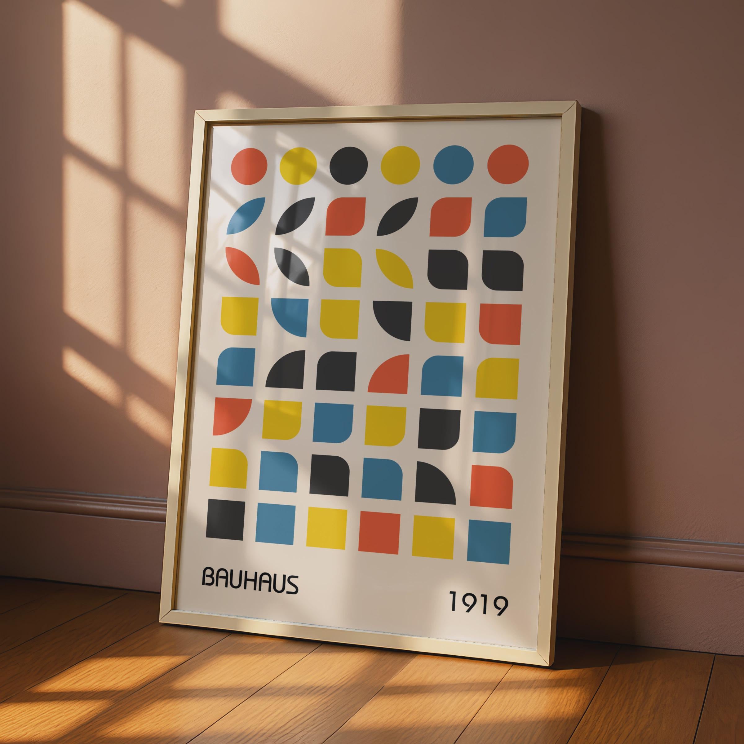 Bauhaus Poster, Abstract Geometric Wall Art, Colourful Print, 1919 Design, Modern Home Decor wall art print