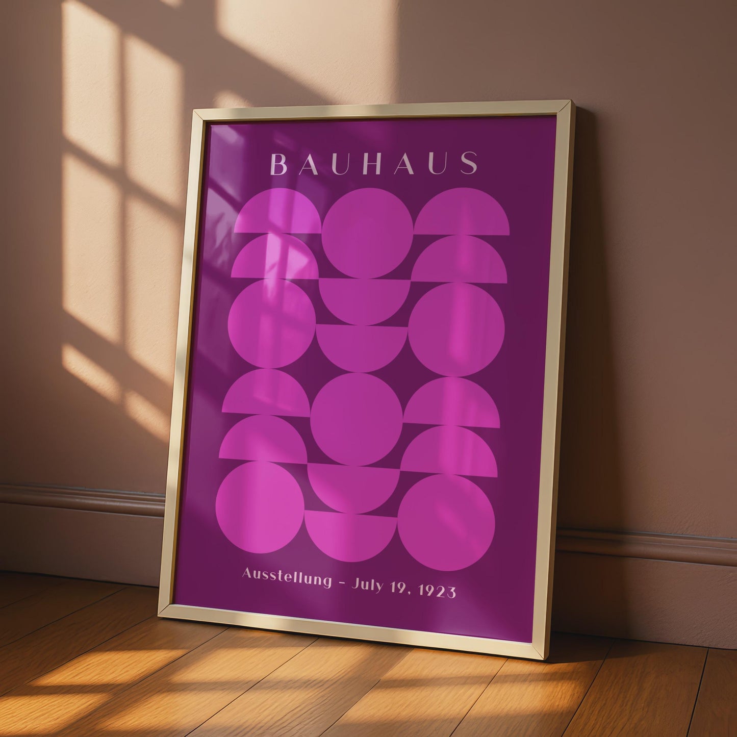 Bauhaus Poster, Pink Geometric Wall Art, Retro Exhibition Print, Minimalist Home Decor, July 19 wall art print