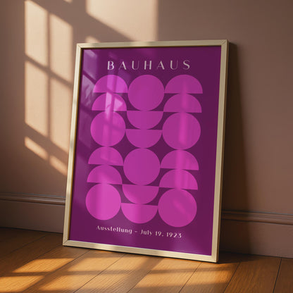 Bauhaus Poster, Pink Geometric Wall Art, Retro Exhibition Print, Minimalist Home Decor, July 19 wall art print