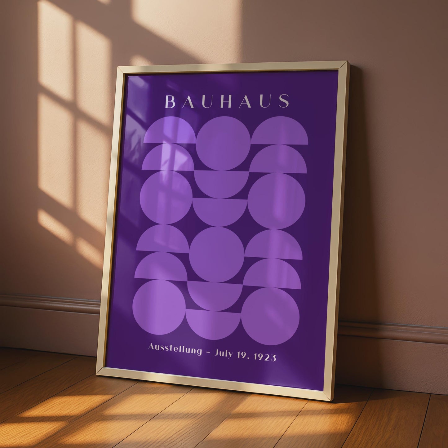 Stylish Bauhaus Poster, Geometric Art Print, Purple Wall Decor, Modern Home Design, Bauhaus wall art print