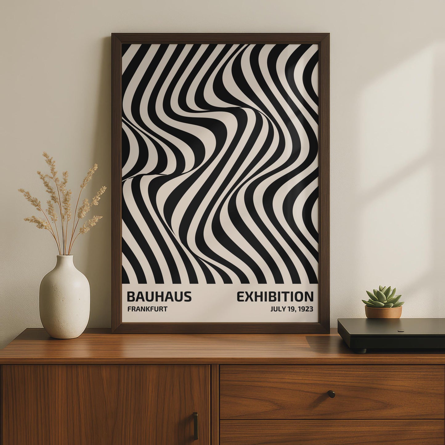 Bauhaus Exhibition Poster, Abstract Black and White Wall Art, 1923 Frankfurt Design Print wall art print