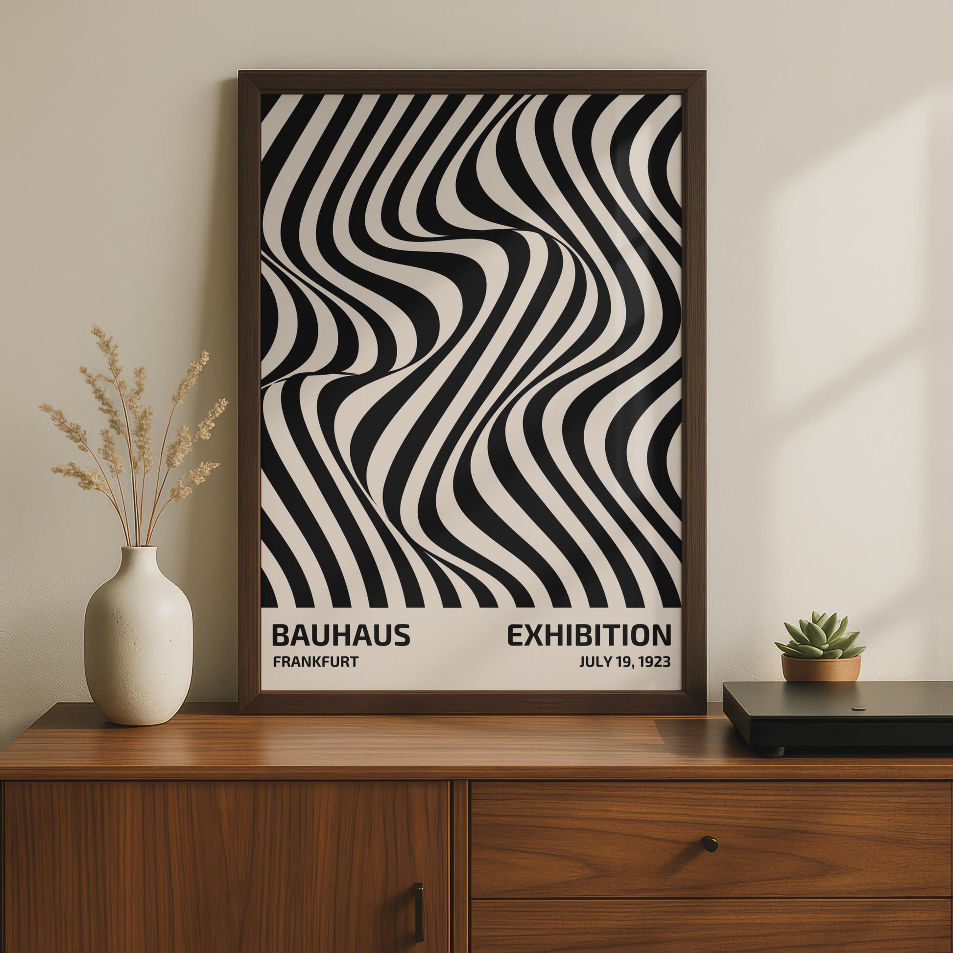 Bauhaus Exhibition Poster, Abstract Black and White Wall Art, 1923 Frankfurt Design Print wall art print