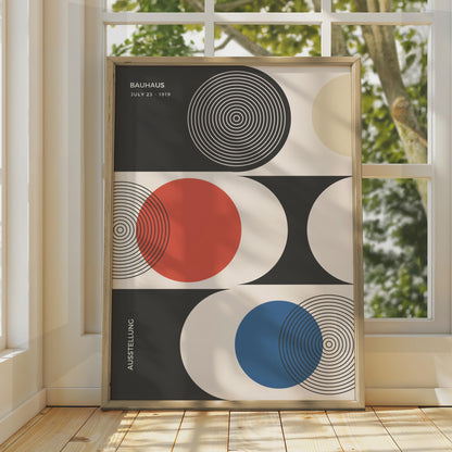 Bauhaus Art Print, Circle Patterns, Minimalist Poster, Modern Decor wall art print