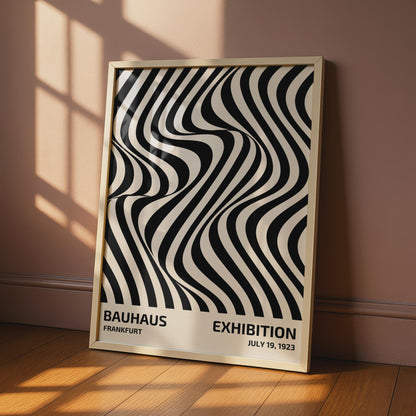 Bauhaus Exhibition Poster, Abstract Black and White Wall Art, 1923 Frankfurt Design Print wall art print