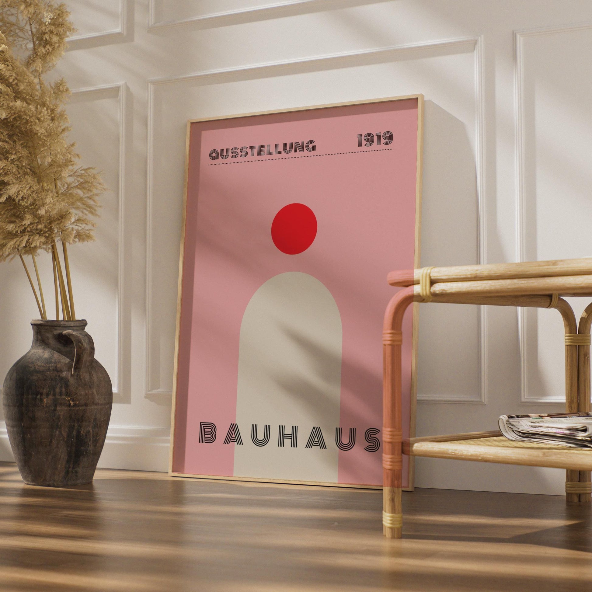 Bauhaus Art Print, 1919 Ausstellung Poster, Minimalist Wall Art, Retro Design Decor, Geometric wall art print
