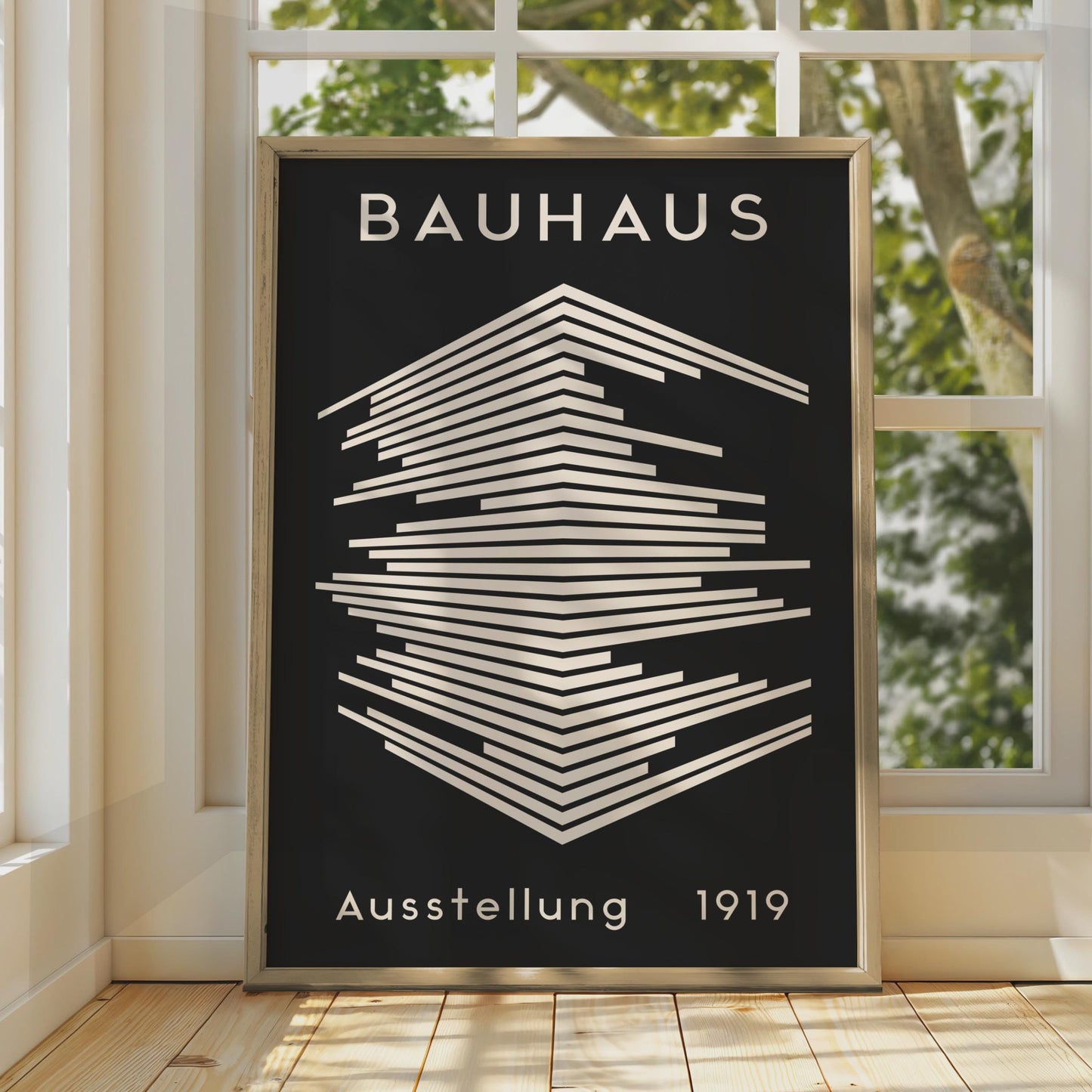 Bauhaus Print, 1919 Exhibition Poster, Minimalist Wall Art, Geometric Lines, Modern Decor wall art print