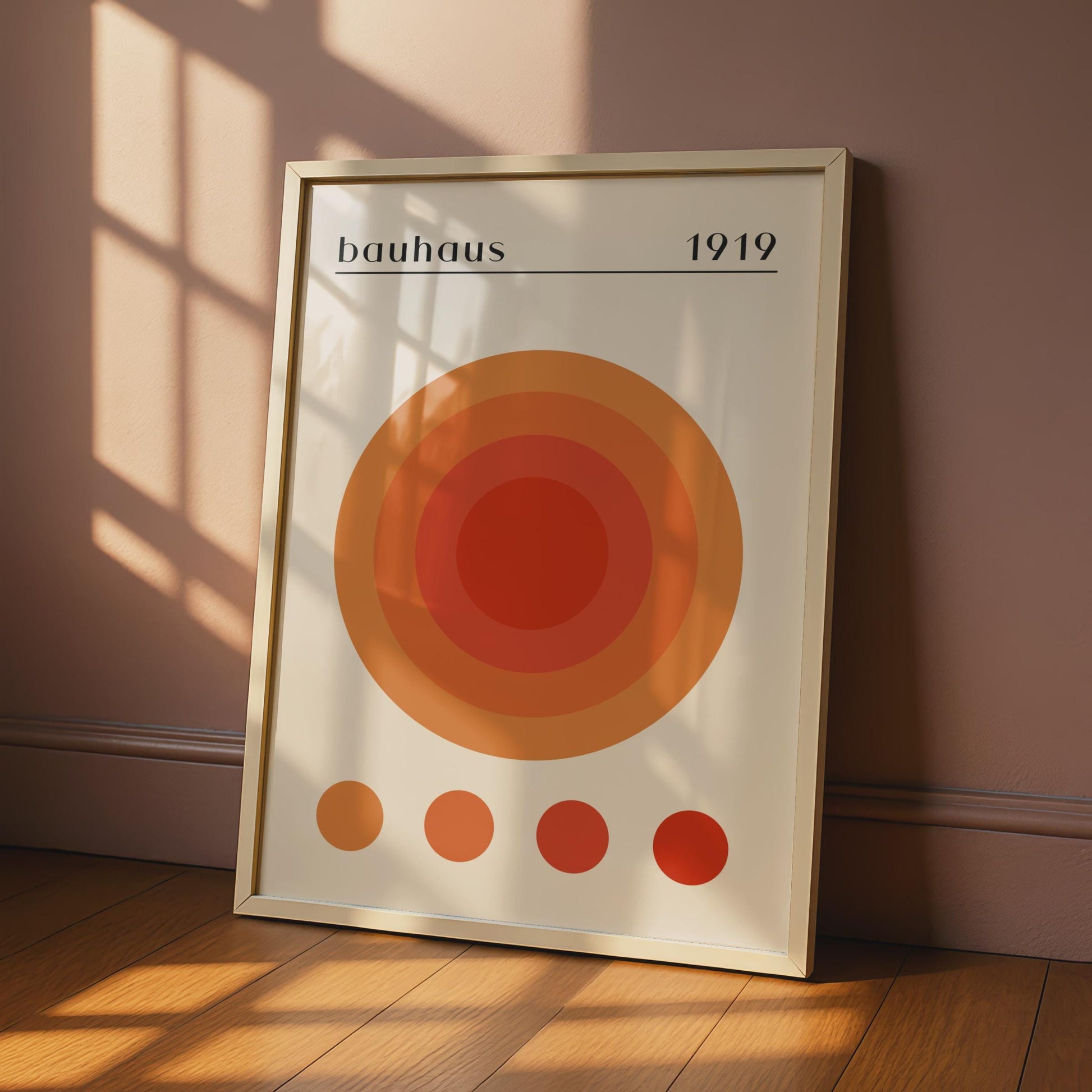 Bauhaus Circle Art Print, Minimalist Poster 1919, Orange Wall Art, Modern Home Decor wall art print