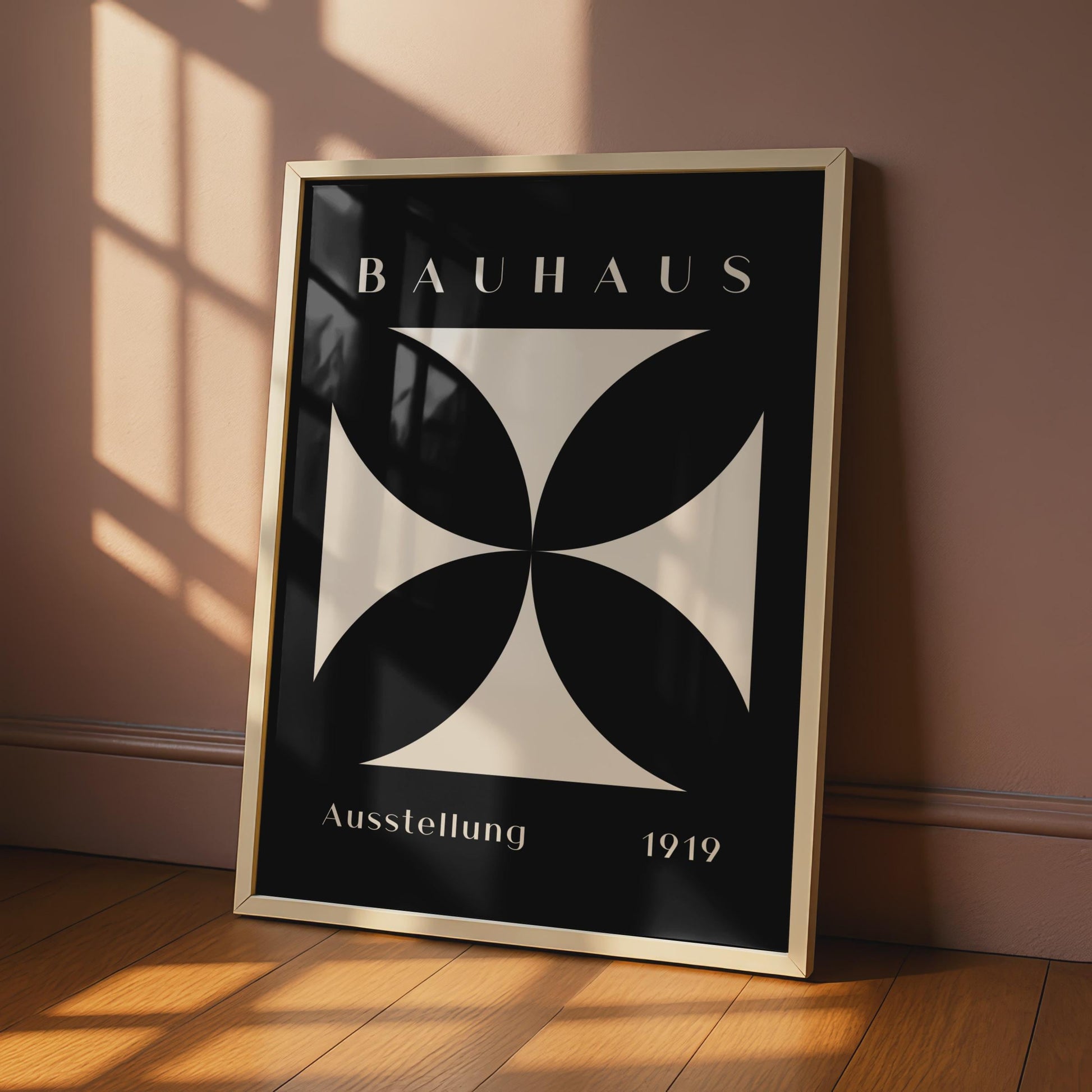 Bauhaus Exhibition Poster, Minimalist Black Cream Art Print wall art print