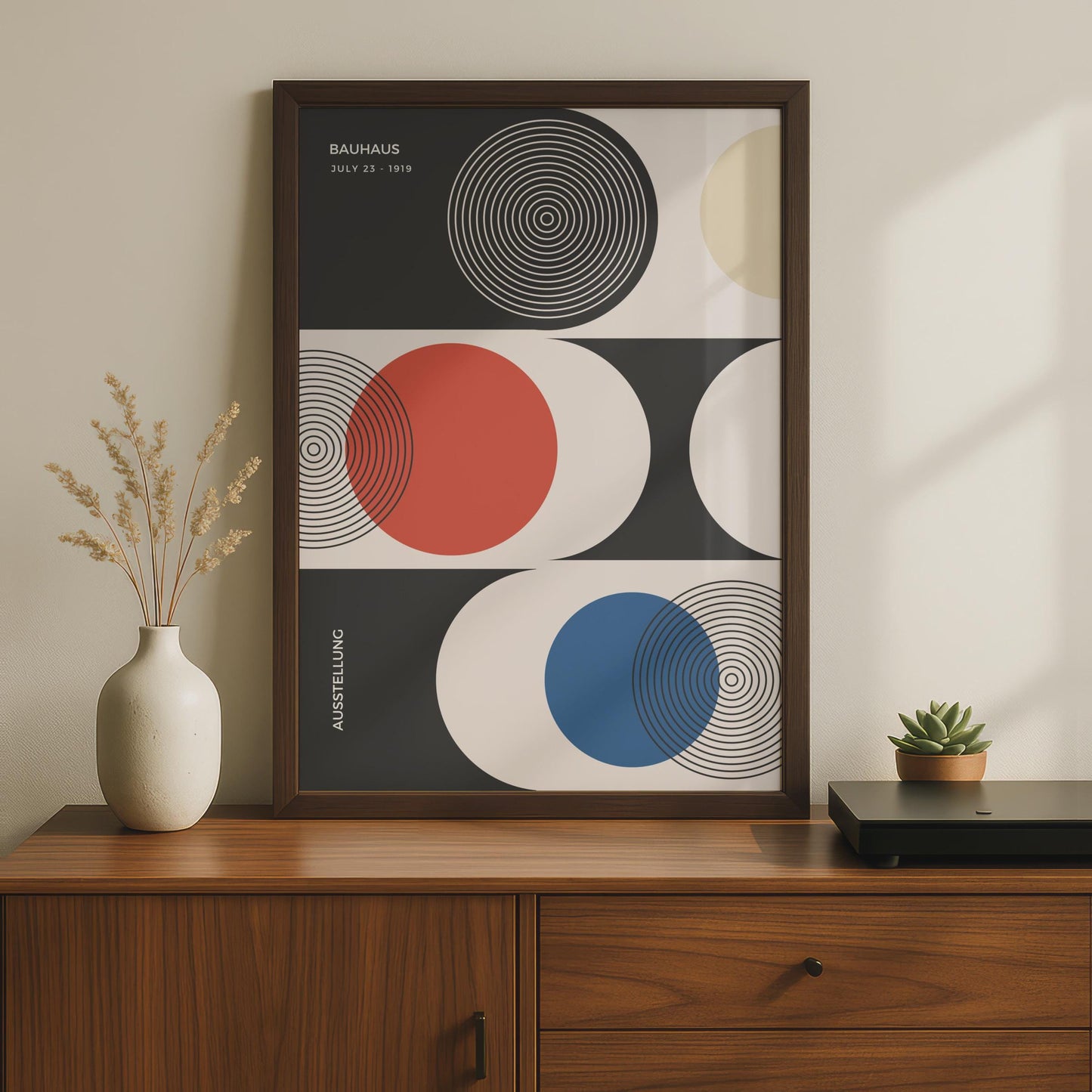 Bauhaus Art Print, Circle Patterns, Minimalist Poster, Modern Decor wall art print