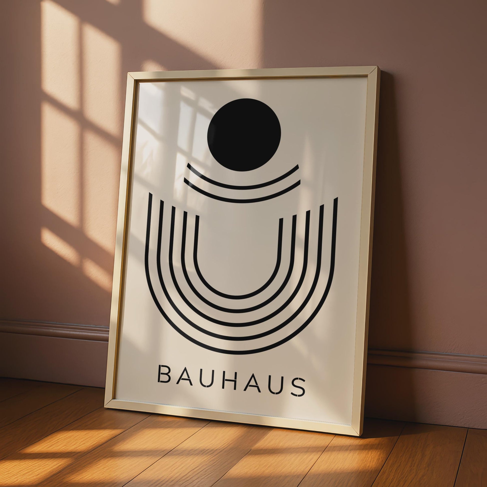 Bauhaus Geometric Print, Black White Minimalist Poster, Modern Art Home Office wall art print
