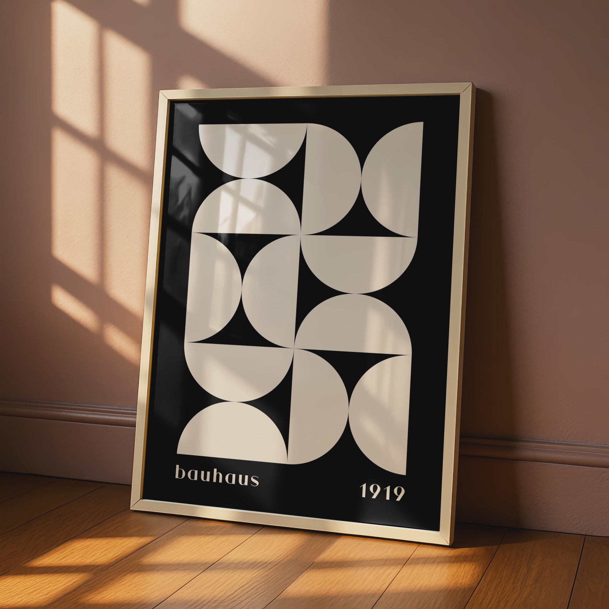 Bauhaus Geometric Art Print, Minimalist Black White Wall Decor wall art print