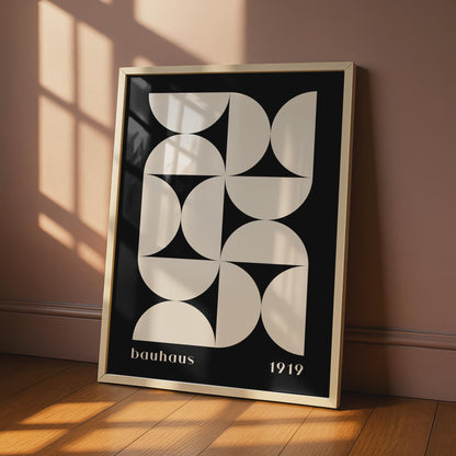Bauhaus Geometric Art Print, Minimalist Black White Wall Decor wall art print