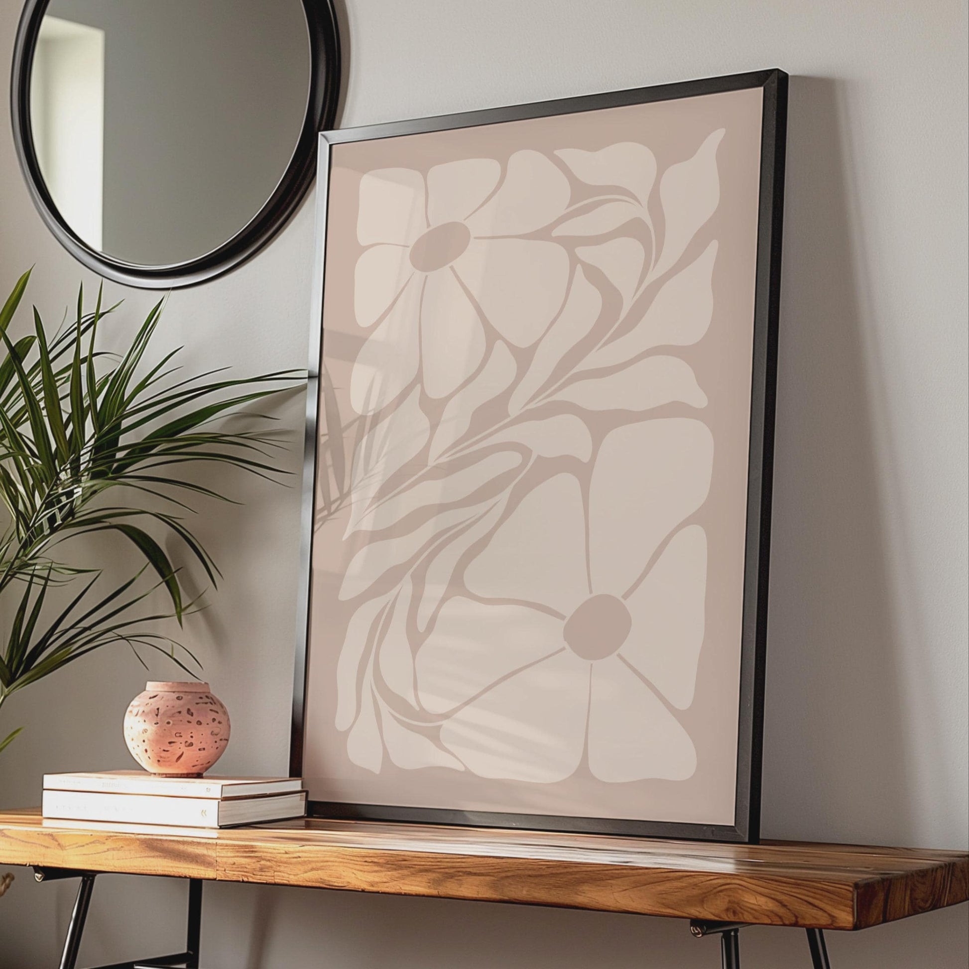 Botanical Abstract Floral Print, Minimalist Pastel Wall Decor Poster wall art print