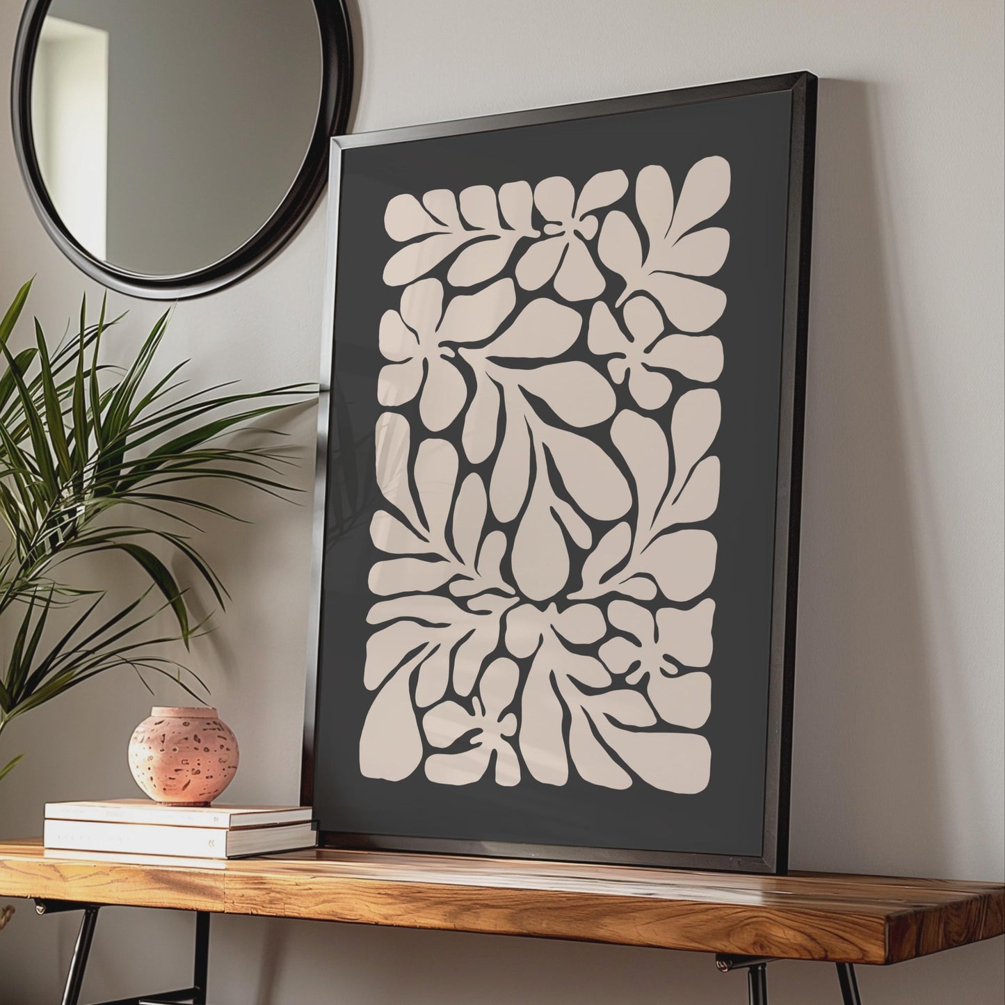 Botanical Flower Print, Abstract Floral Poster, Modern Nature Art, Minimalist Wall Decor wall art print