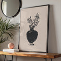 Botanical Flower Art Print, Elegant Floral Vase Poster, Minimalist Wall Decor for Living Room wall art print