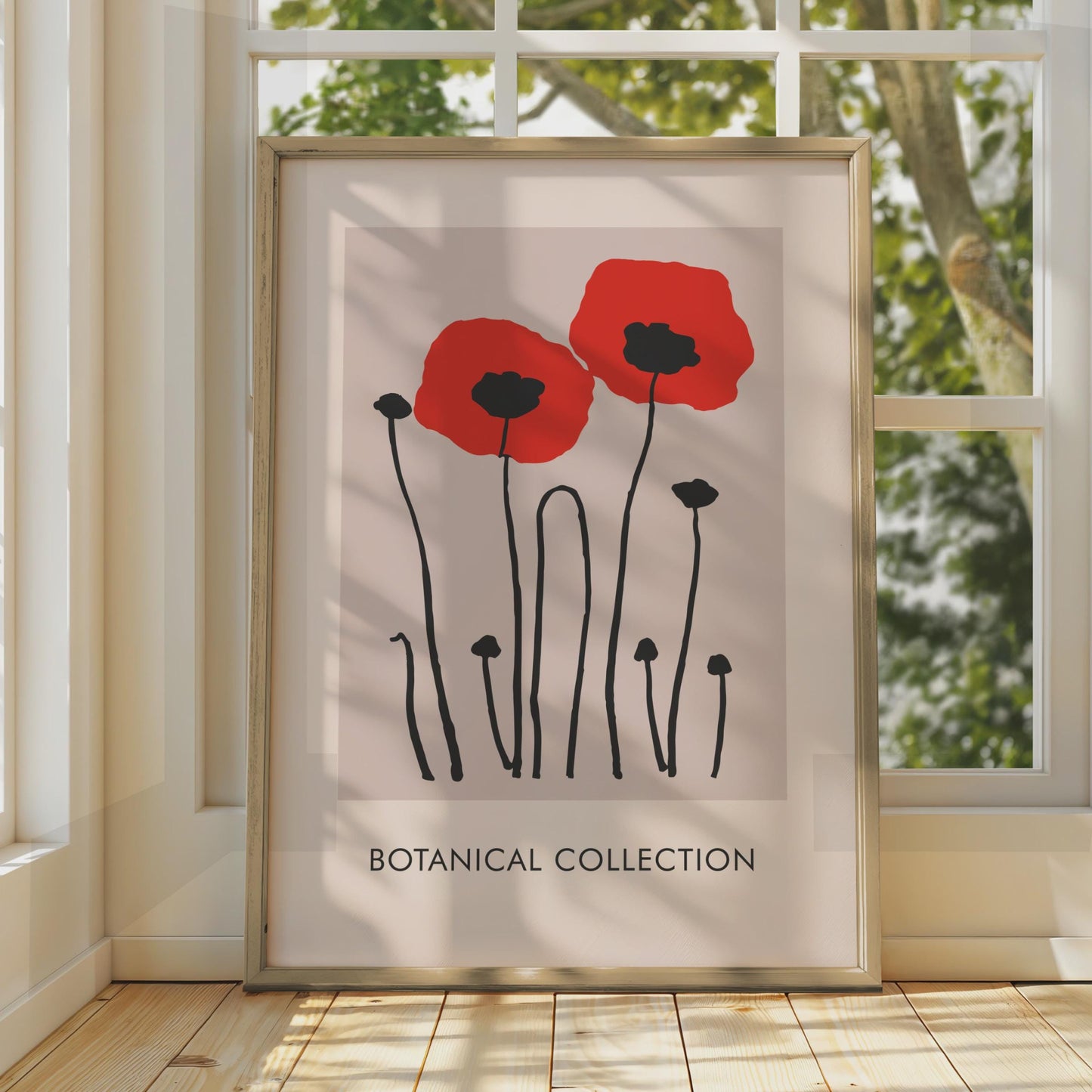 Red Poppy Flower Art Print, Botanical Poster for Home Decor, Modern Floral Wall Art wall art print
