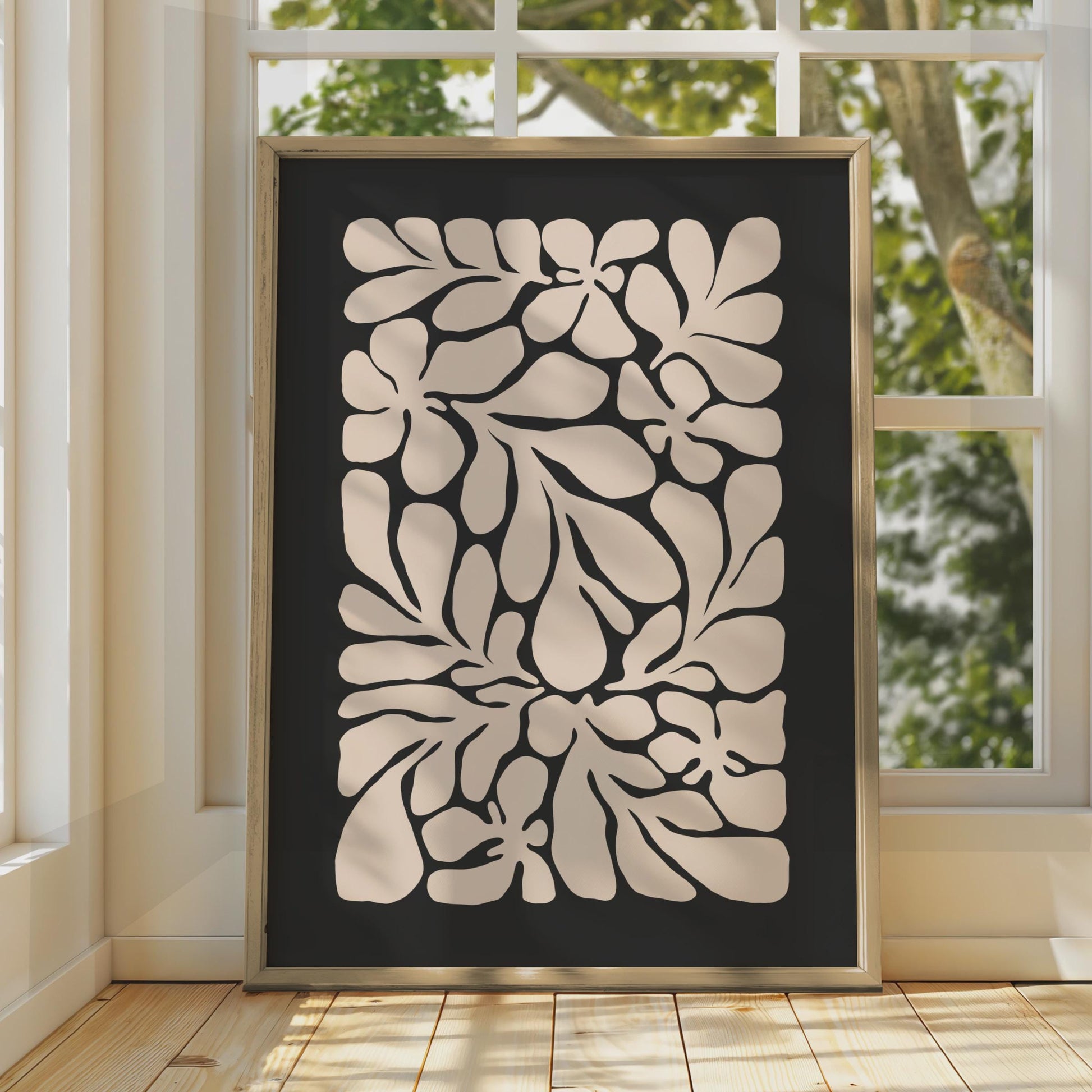 Botanical Flower Print, Abstract Floral Poster, Modern Nature Art, Minimalist Wall Decor wall art print