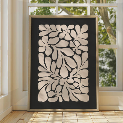 Botanical Flower Print, Abstract Floral Poster, Modern Nature Art, Minimalist Wall Decor wall art print