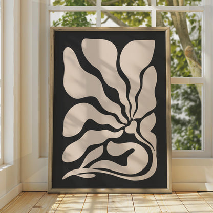 Abstract Floral Wall Art, Dark Botanical Print, Minimalist Organic Decor wall art print