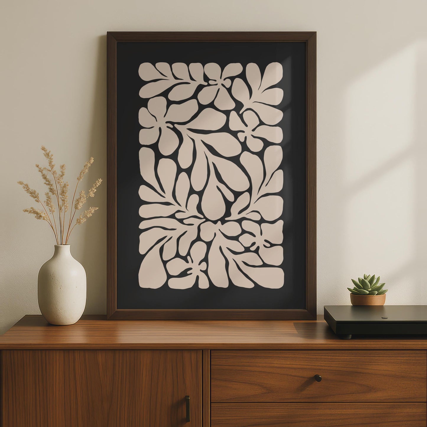 Botanical Flower Print, Abstract Floral Poster, Modern Nature Art, Minimalist Wall Decor wall art print