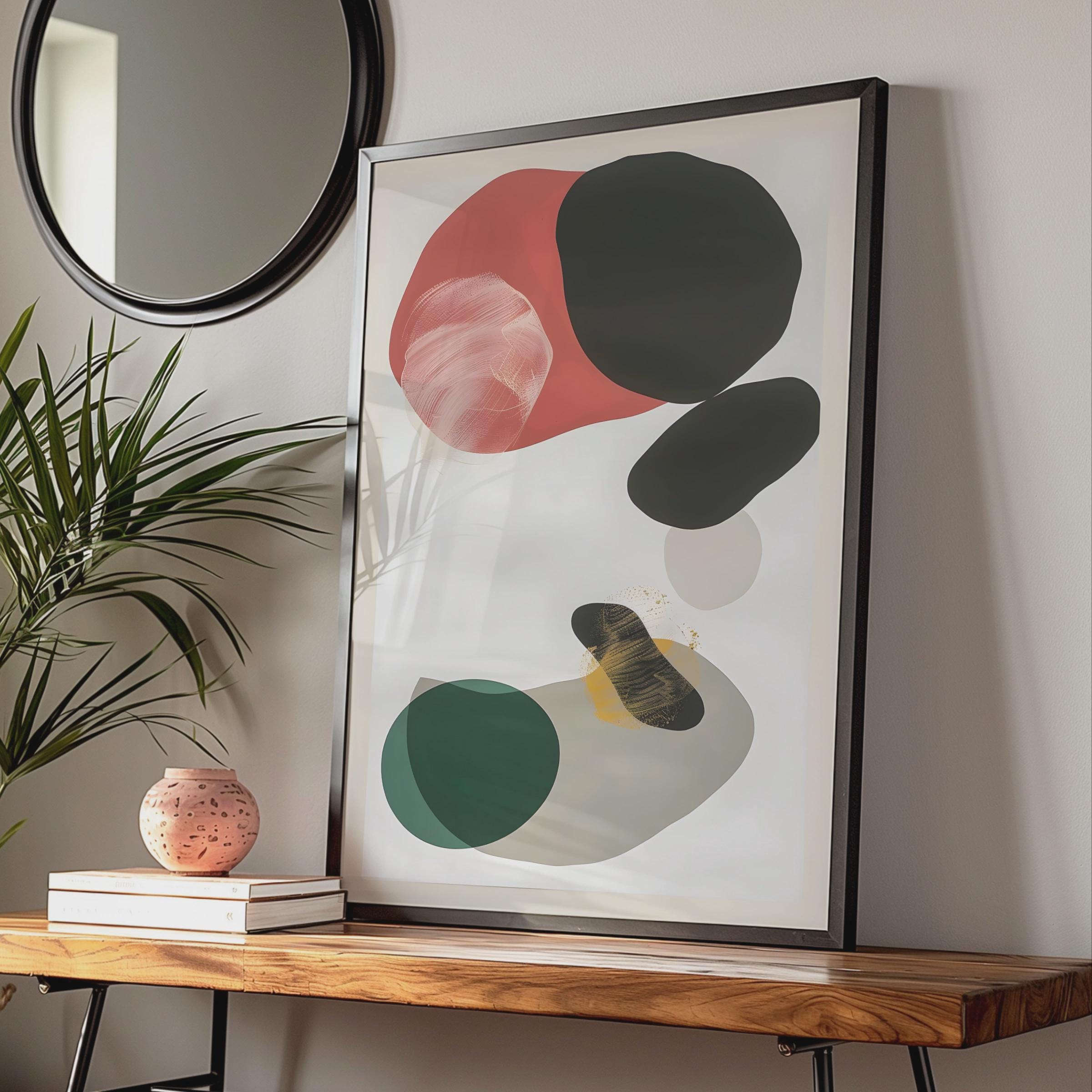 Abstract Boho Art Print, Colorful Shapes Modern Decor, Minimalist Wall Art wall art print