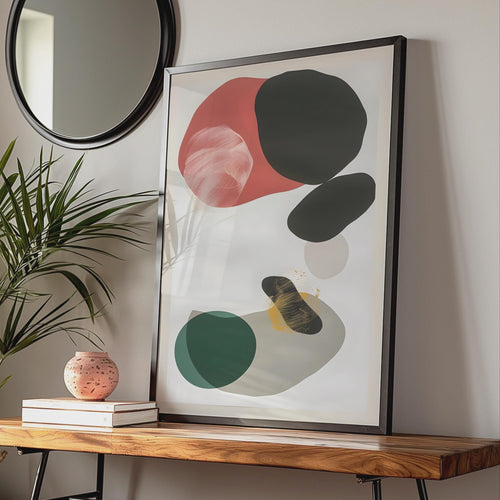 Abstract Boho Art Print, Colorful Shapes Modern Decor, Minimalist Wall Art wall art print