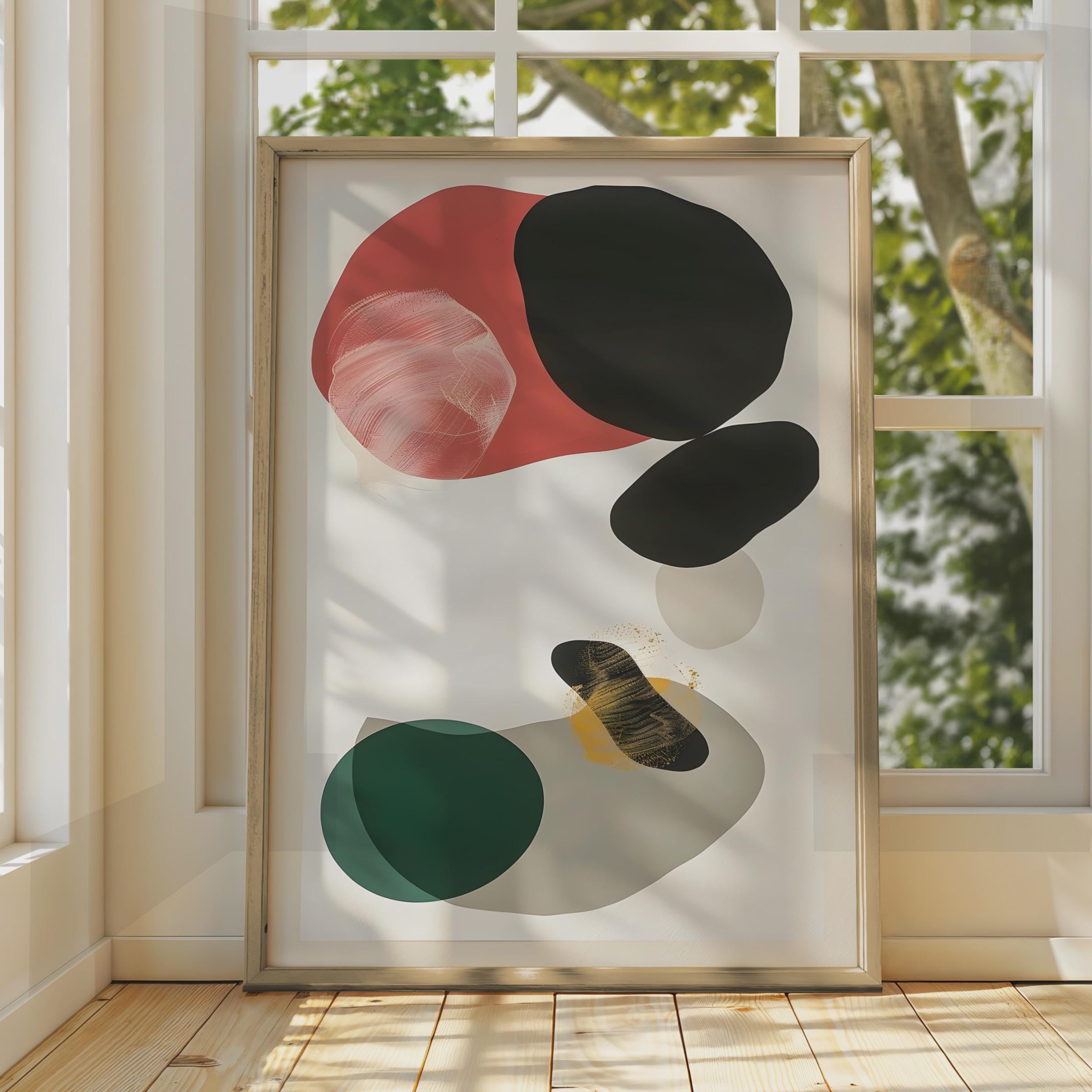 Abstract Boho Art Print, Colorful Shapes Modern Decor, Minimalist Wall Art wall art print