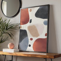 Boho Abstract Shapes Print, Terracotta Navy Beige Wall Art, Minimalist Poster wall art print