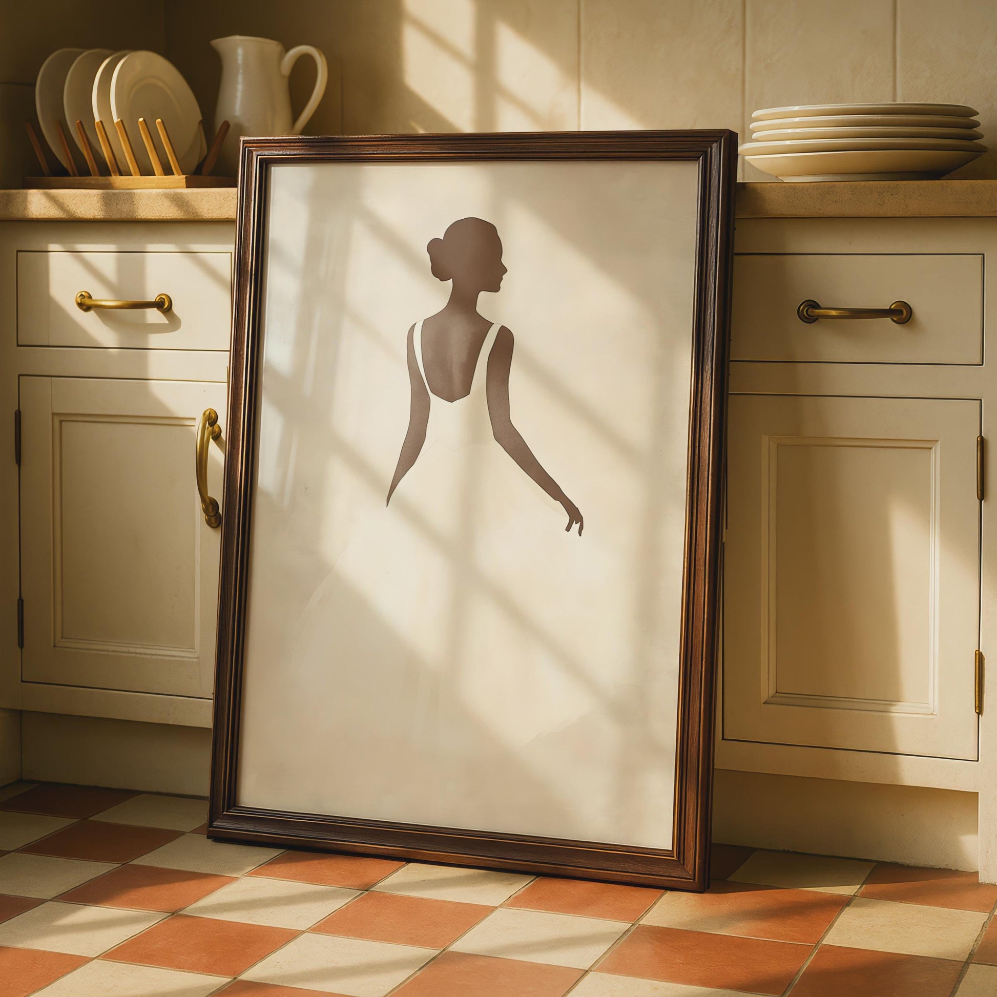 Elegant Ballerina Wall Art, Minimalist Dance Decor, Fine Art, Ballet Poster, Neutral Tones wall art print