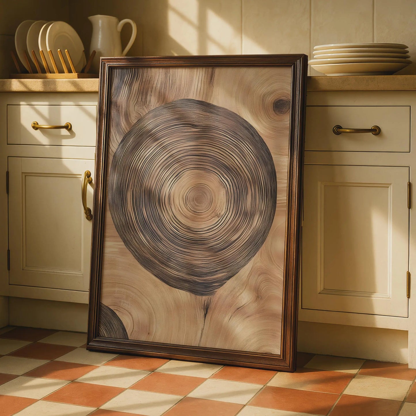 Tree Ring Art Print, Wood Grain Nature Poster, Boho Rustic Wall Decor wall art print