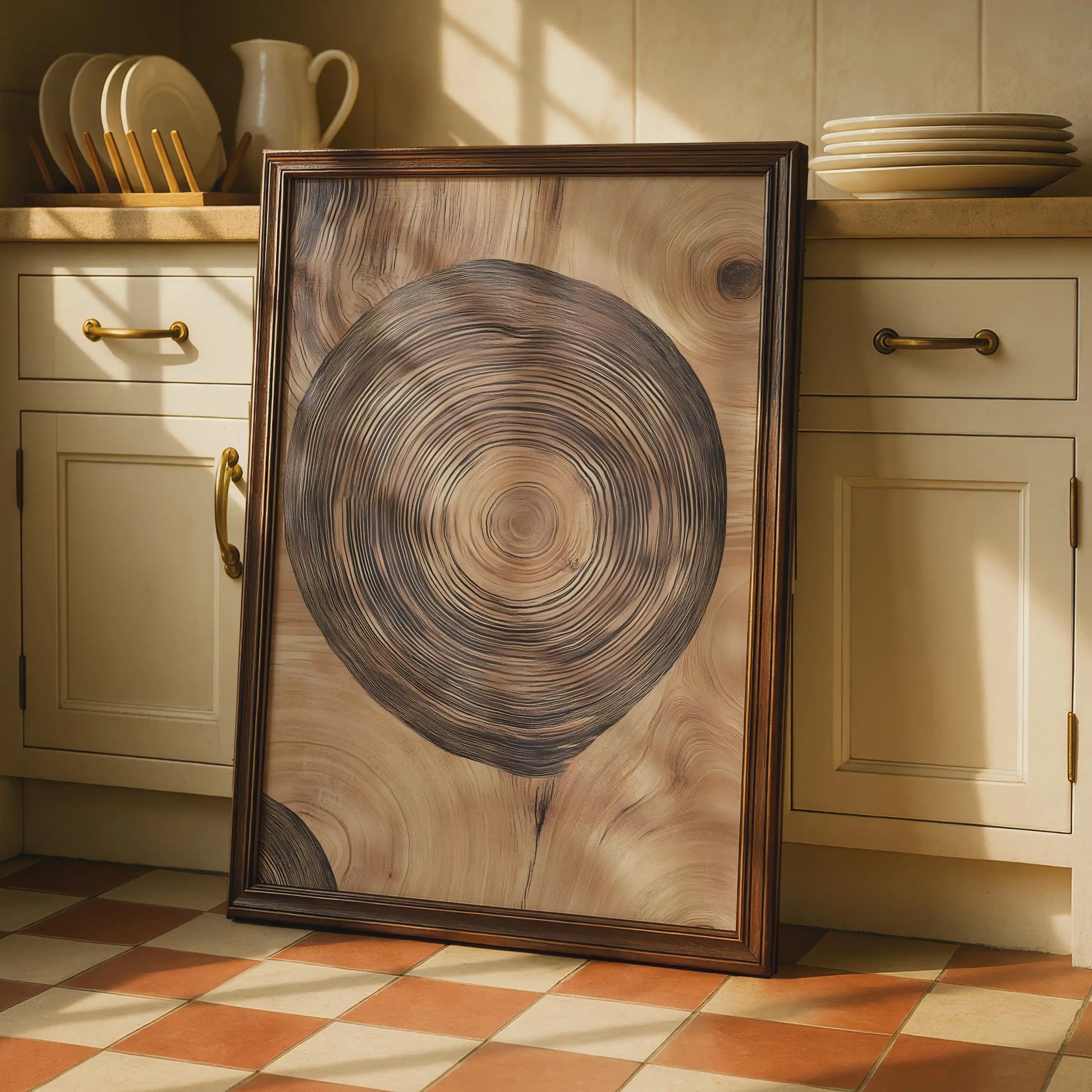 Tree Ring Art Print, Wood Grain Nature Poster, Boho Rustic Wall Decor wall art print