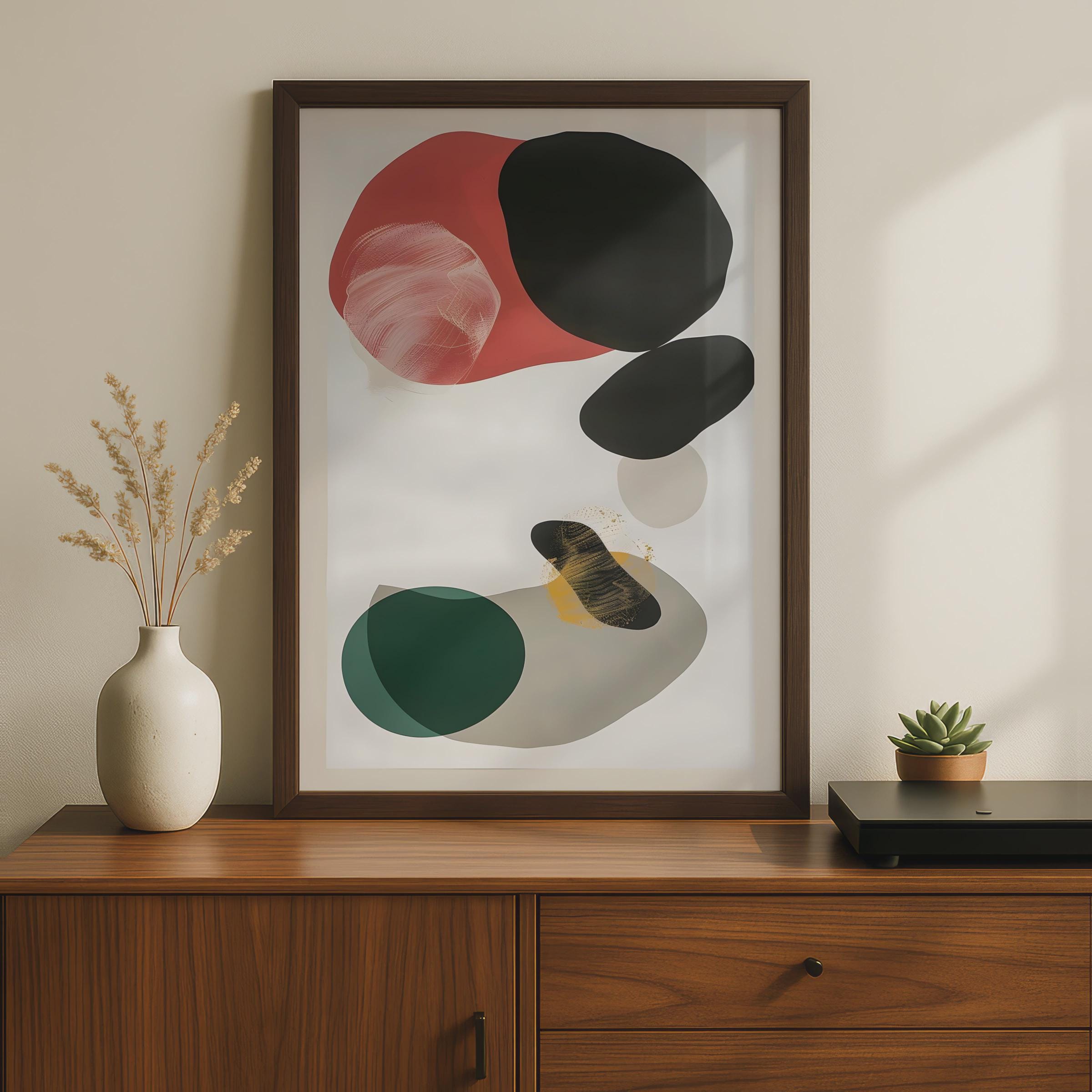 Abstract Boho Art Print, Colorful Shapes Modern Decor, Minimalist Wall Art wall art print