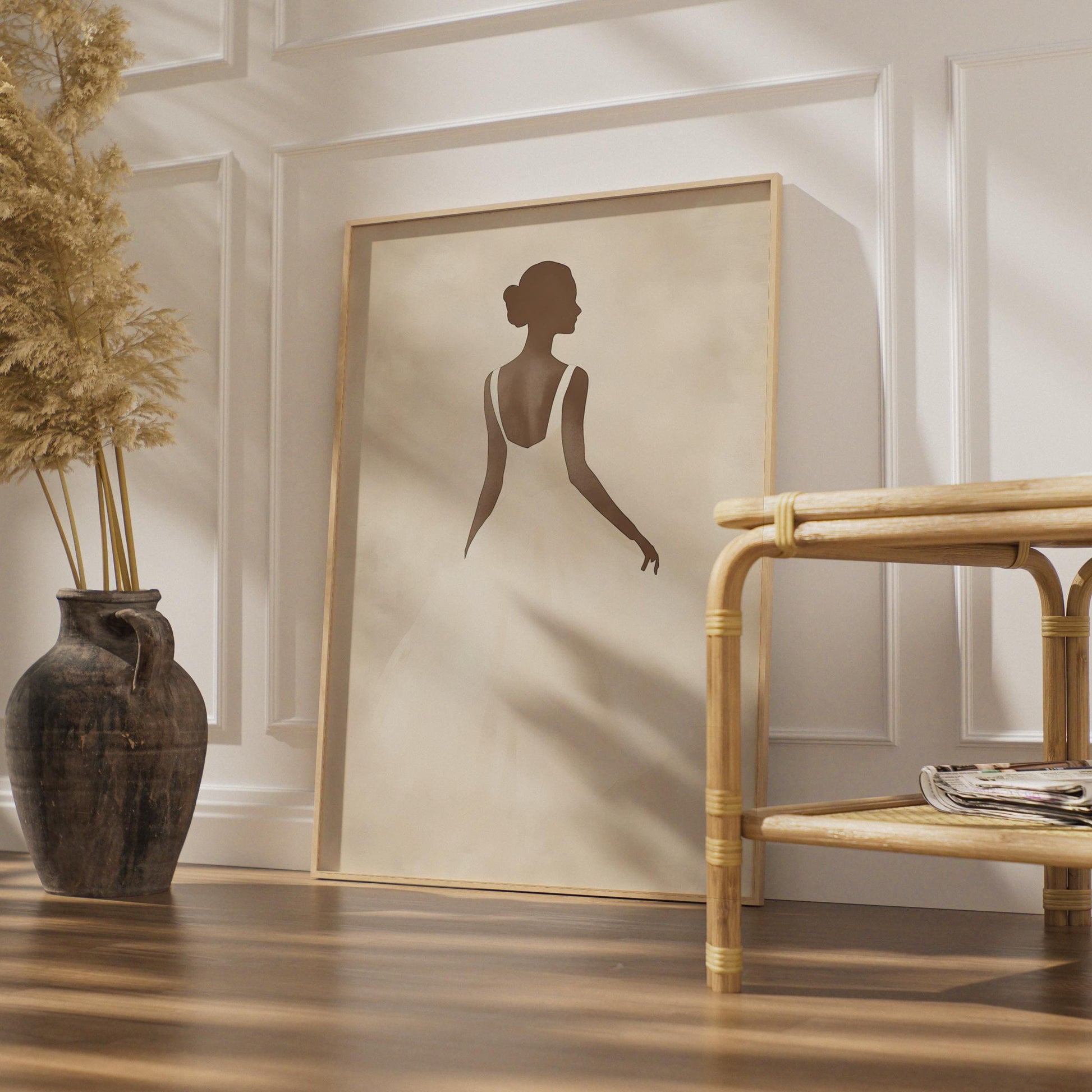 Elegant Ballerina Wall Art, Minimalist Dance Decor, Fine Art, Ballet Poster, Neutral Tones wall art print