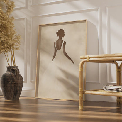 Elegant Ballerina Wall Art, Minimalist Dance Decor, Fine Art, Ballet Poster, Neutral Tones wall art print