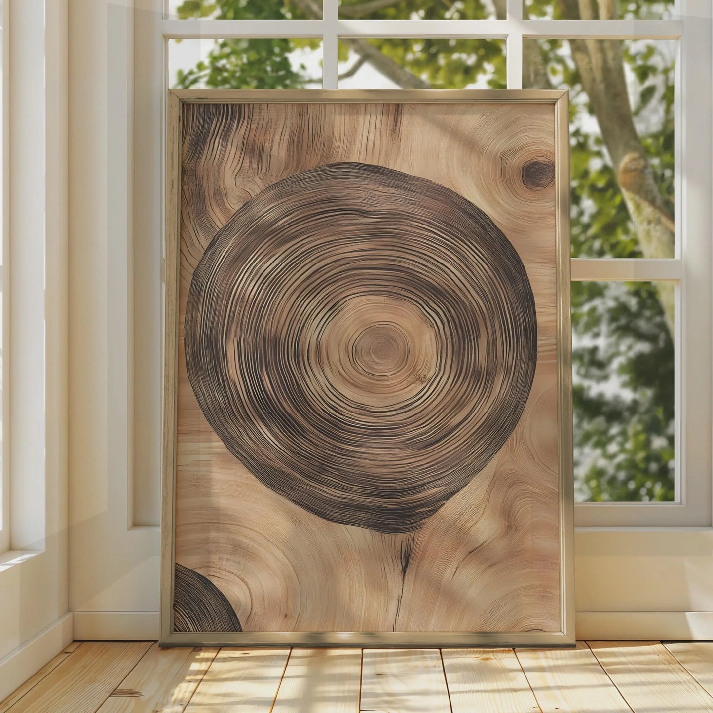 Tree Ring Art Print, Wood Grain Nature Poster, Boho Rustic Wall Decor wall art print