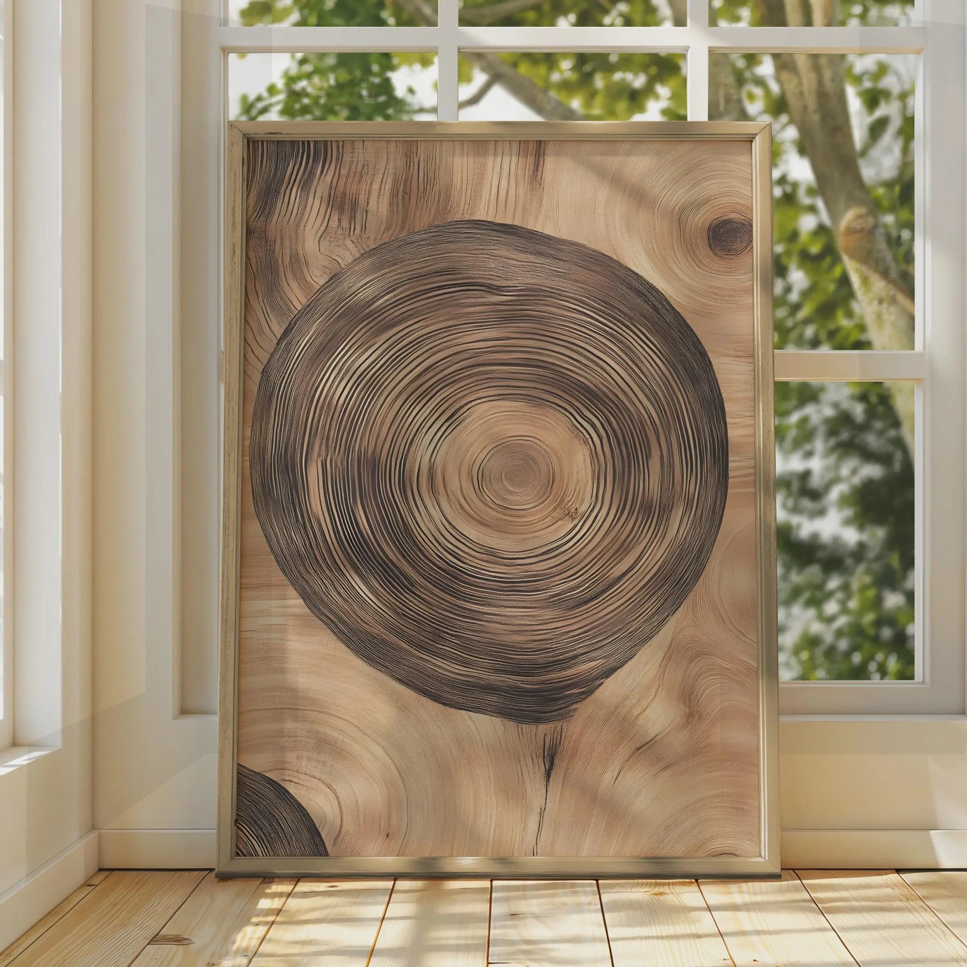 Tree Ring Art Print, Wood Grain Nature Poster, Boho Rustic Wall Decor wall art print