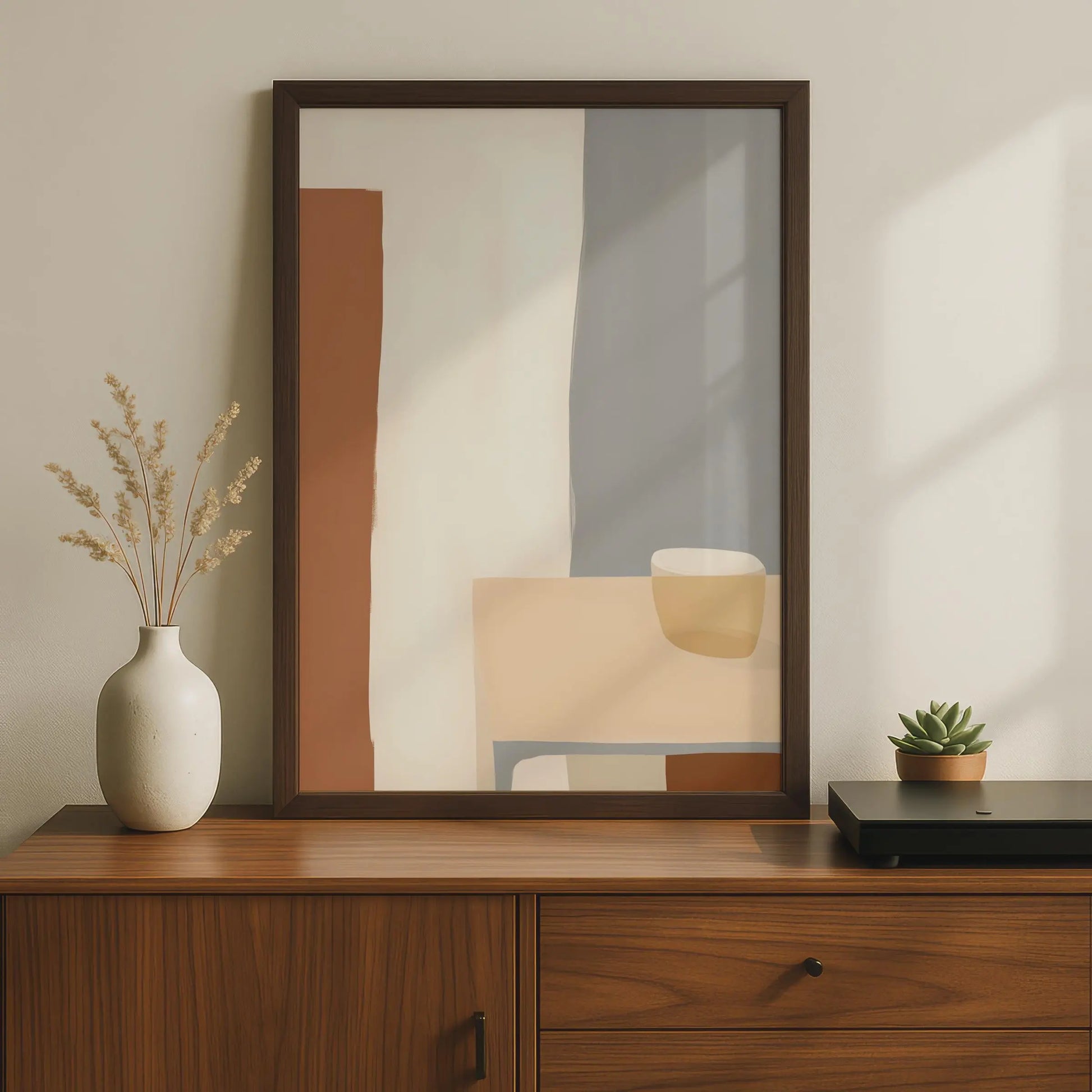 Boho Minimalist Abstract Art Print, Calm Neutral Tones, Modern Wall Decor for Home Office wall art print